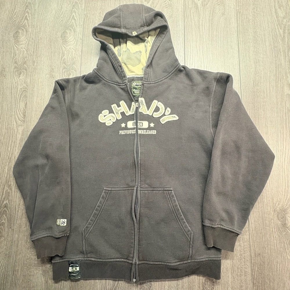 Vintage Shady Ltd Eminem Full Zip Hoodie Black Camo Y2K Previously Unreleased L